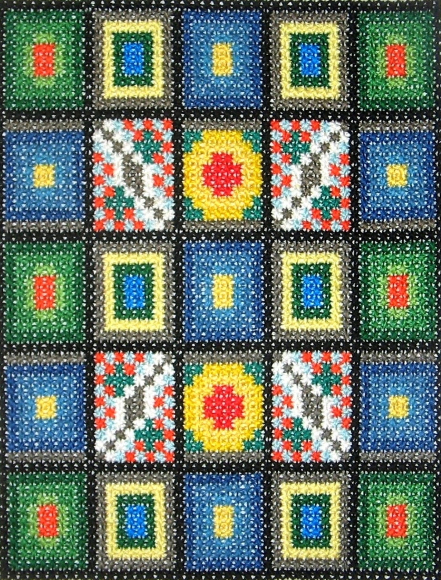PDF Cross Stitch Sampler - Morning delight, Geometric Tiles, Modern Double Cross Stitch Hand Embroidery PDF Pattern, Instant Download PDF
