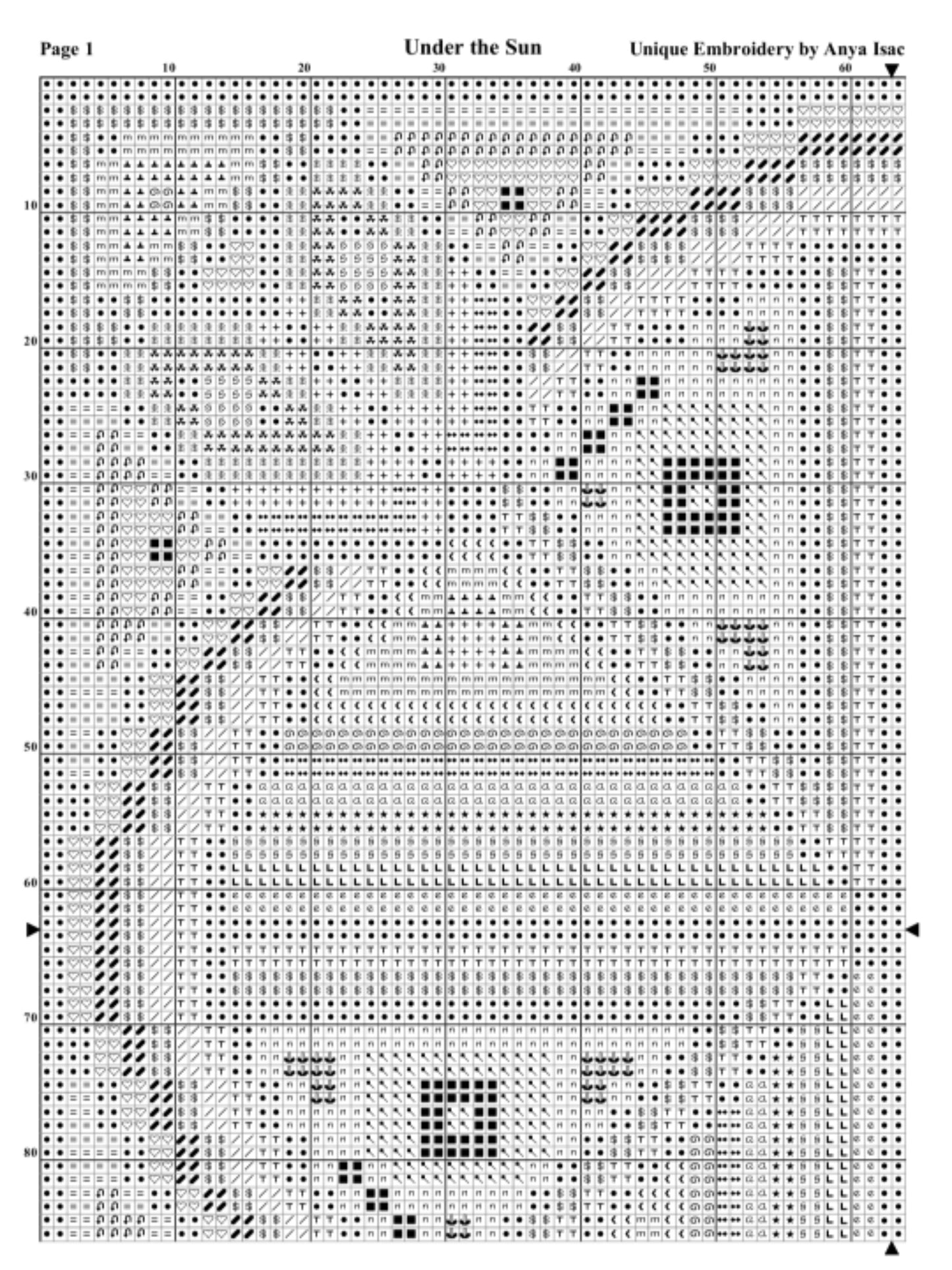 PDF Cross Stitch Sampler - Under the Sun, Modern Geometric Hand Embroidery Pattern, Double Cross Stitch Tutorial Included