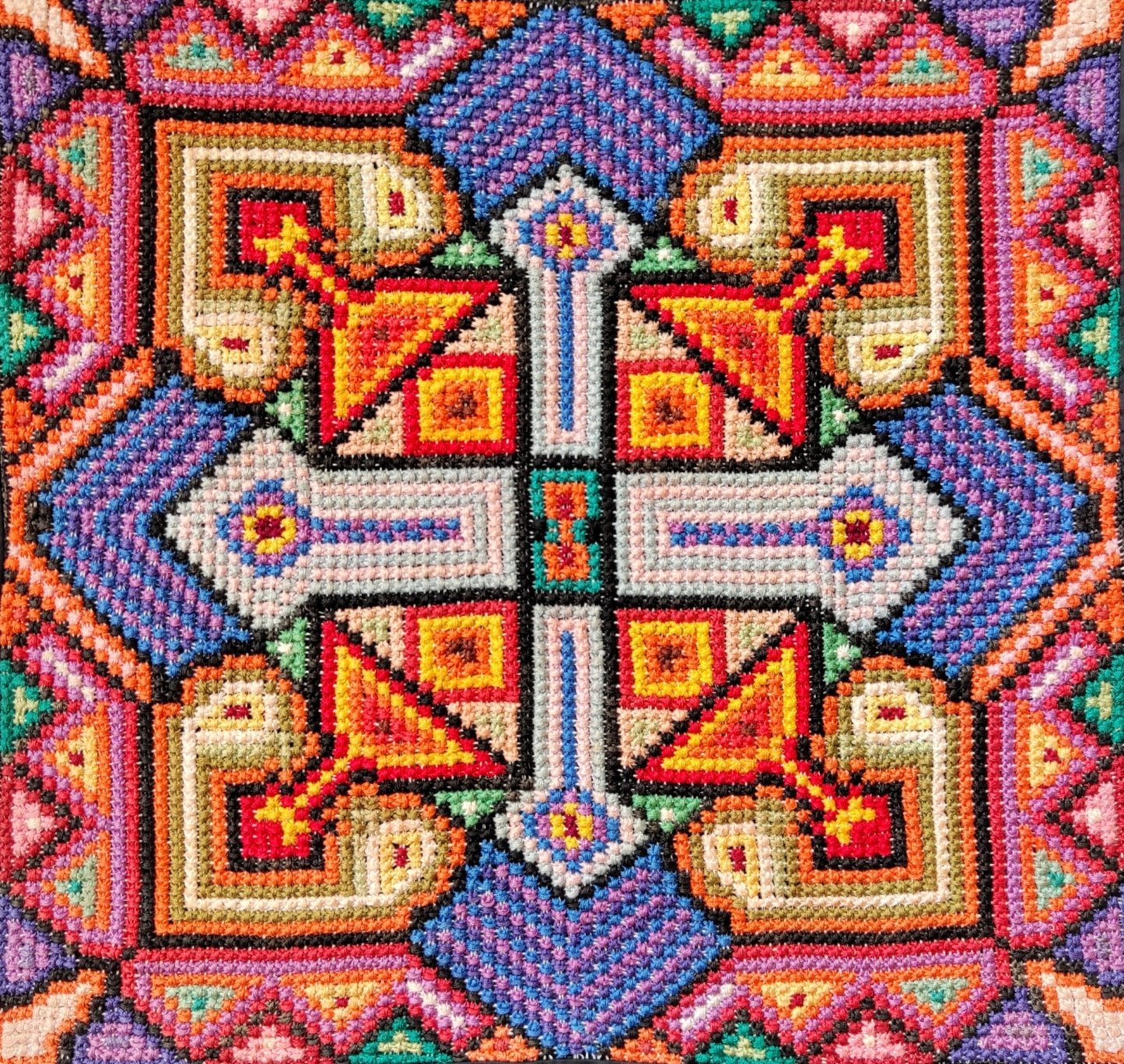 Sampler Double Cross Stitch Pattern - Ancestry, Pillow Pattern, DIY Cross Stitch Easy, Hand Embroidery Needlepoint