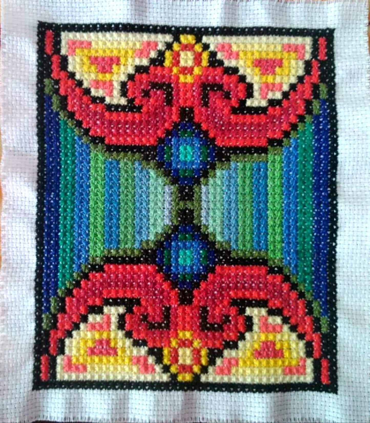 Double Cross Stitch Sampler - Cold & Hot, Detailed Instruction Tutorial, Easy to Embroider, Hand Embroidery PDF, DIY Cross Stitch Purse