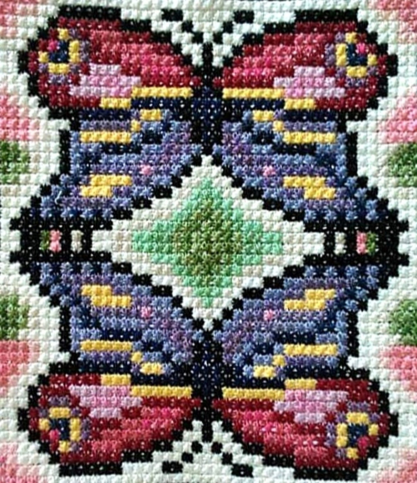 Sampler Cross Stitch Pattern PDF - Butterfly, Learn Beginner Embroidery by Double Cross Stitch Chart PDF, Stitch Tutorials, Instant Download