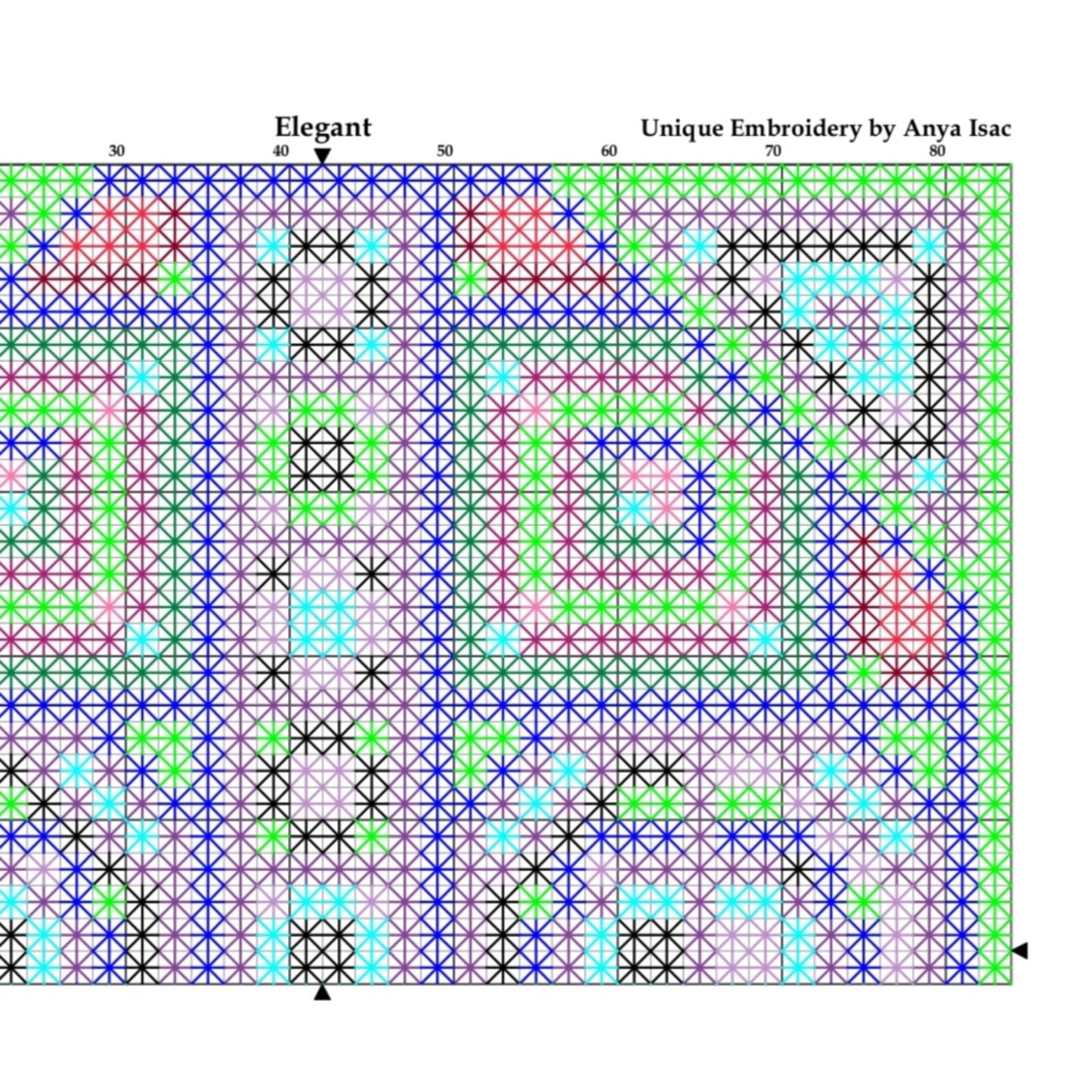 Sampler Cross Stitch Pattern - Elegant, Learn Embroidery for Wall Decor & Bag by Double Cross Stitch Chart, Instant Download PDF
