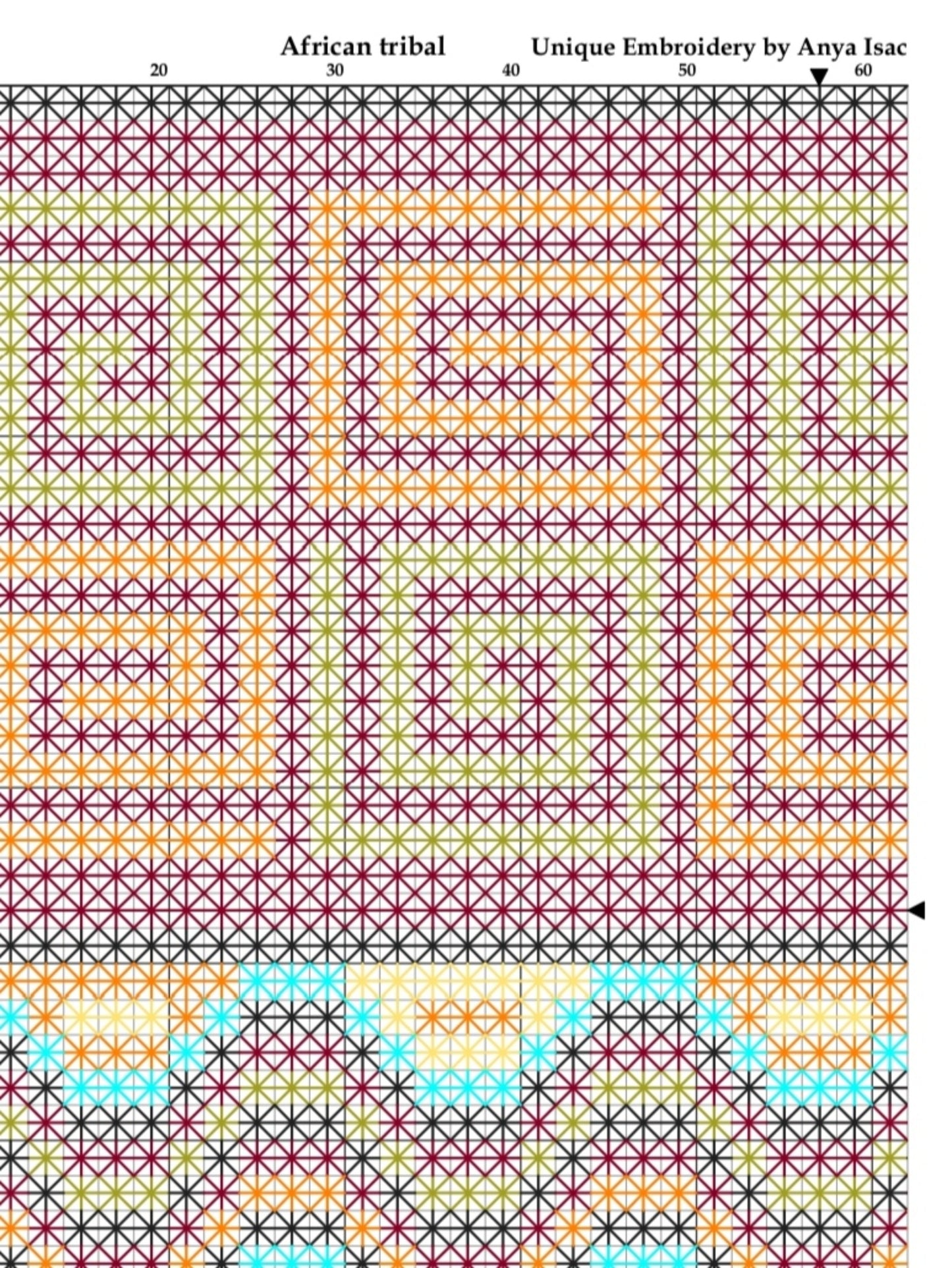 Geometric Cross Stitch Pattern PDF - African Tribal, Ethnic Double X Stitch, Needlework Wall Art DIY, Abstract Cross Stitch Modern, Download PDF