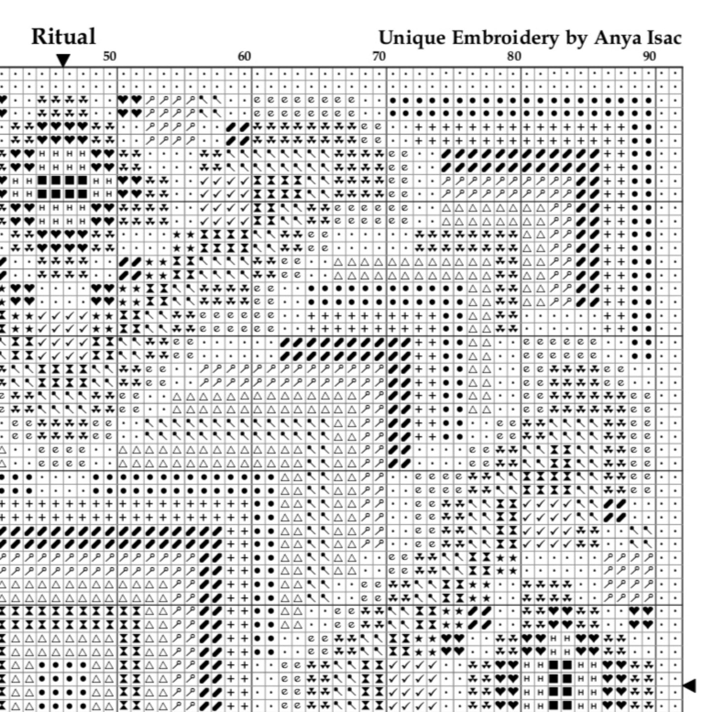 Sampler Cross Stitch Pattern PDF - Ritual, Double Cross Stitch DIY, Ornamental, Geometric, Celtic, Ethnic, Hand Embroidery Needlepoint Chart