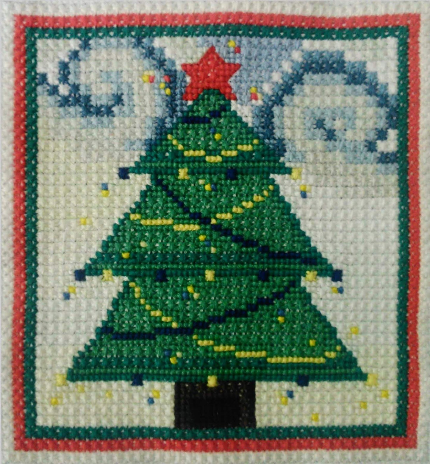 Simple Sampler Cross Stitch Pattern PDF - Christmas Tree, Stitch Tutorials, Double Cross Stitch Christmas Embroidery, DIY Gift Embroidery