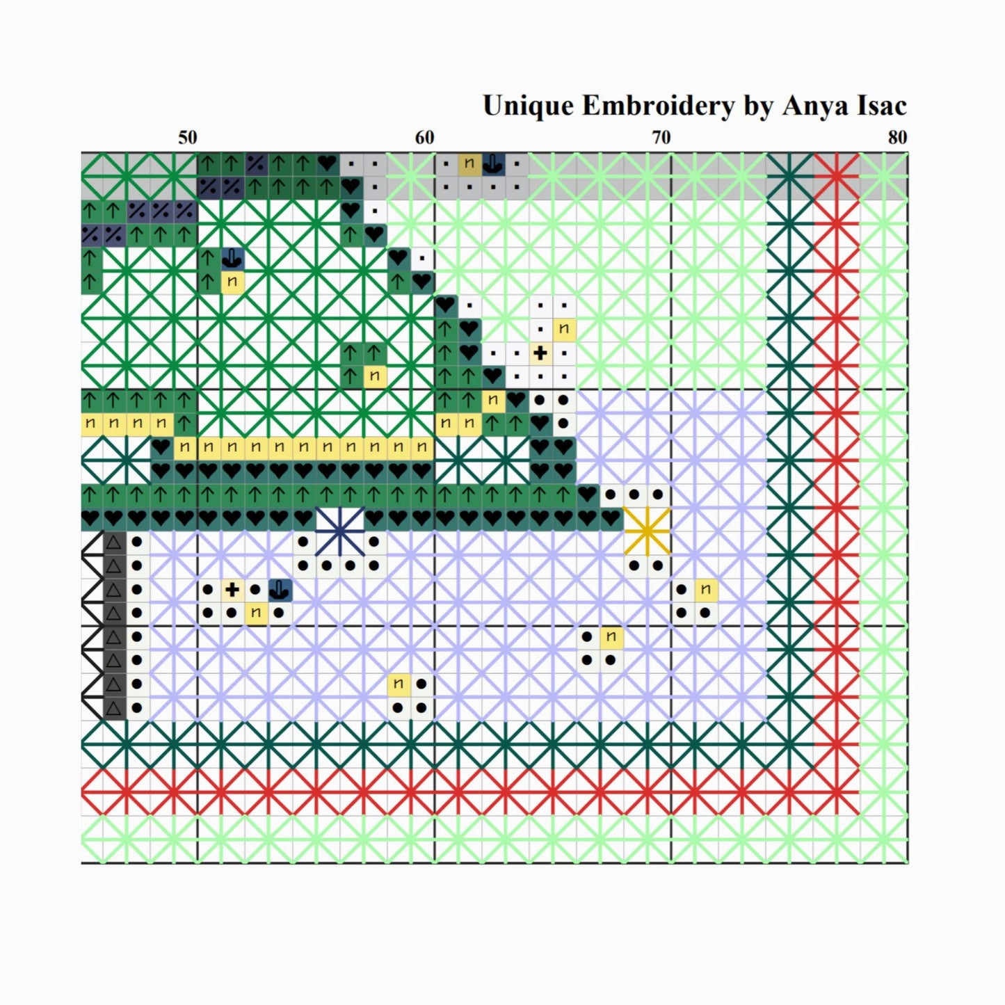 Simple Sampler Cross Stitch Pattern PDF - Christmas Tree, Stitch Tutorials, Double Cross Stitch Christmas Embroidery, DIY Gift Embroidery
