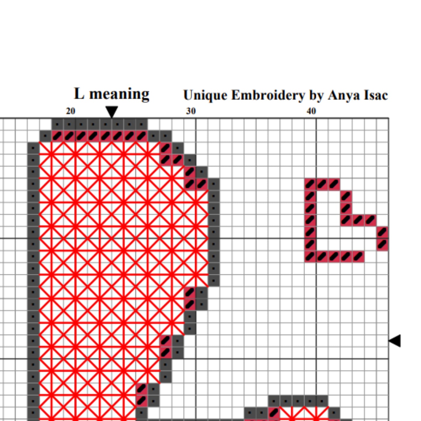 PDF Pattern Double Cross Stitch - Love as L Meaning, DIY Valentine’s Gift, Sampler Cross Stitch, Hand Embroidery PDF, Easy Cross Stitch