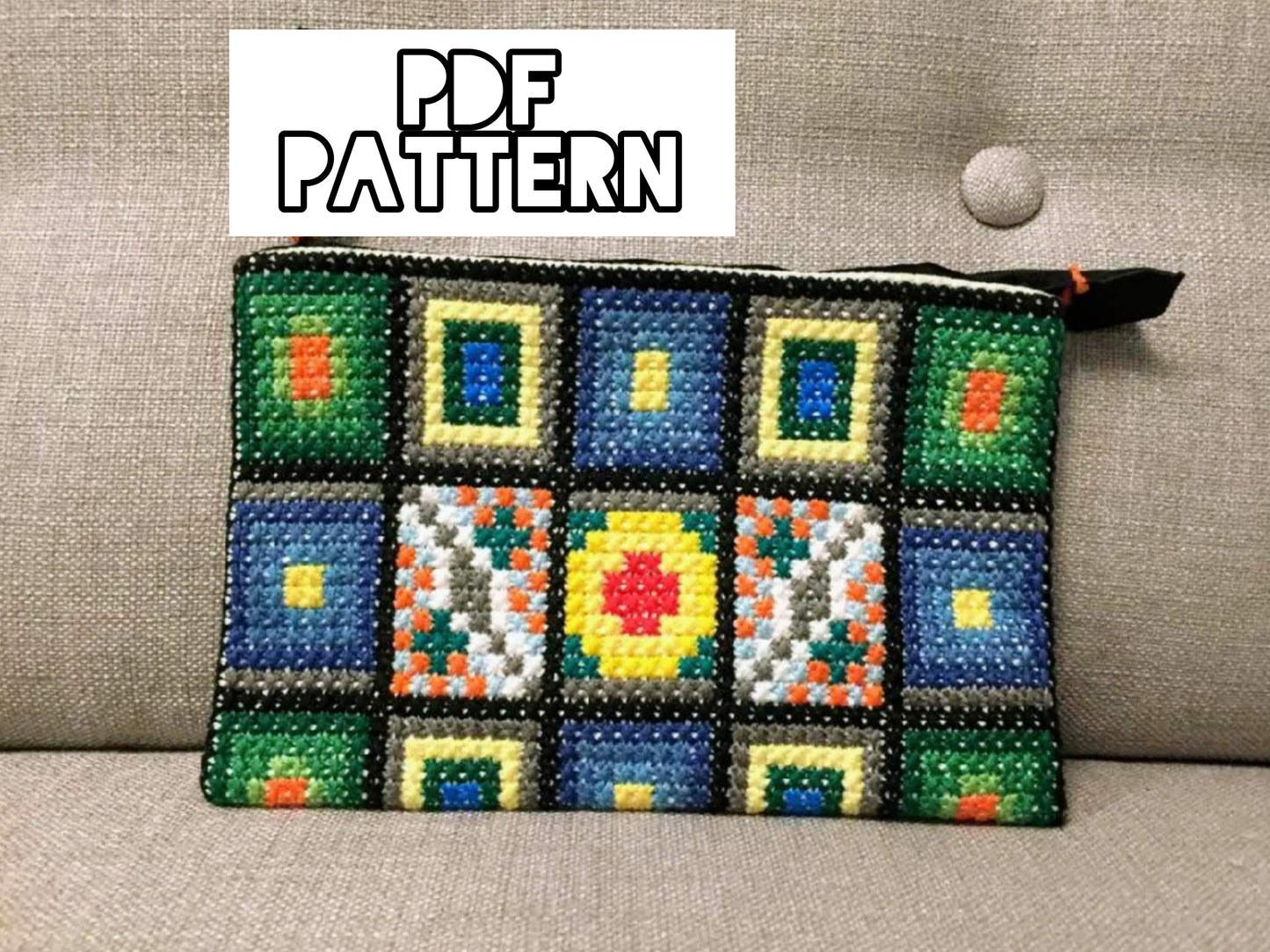 PDF Cross Stitch Sampler - Morning delight, Geometric Tiles, Modern Double Cross Stitch Hand Embroidery PDF Pattern, Instant Download PDF