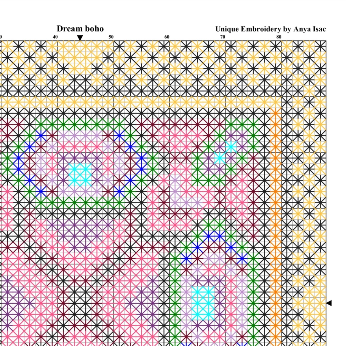 Vintage Cross Stitch Sampler - Dream Boho, Tutorials, PDF Pattern for DIY, Unique Embroidery, Double Stitch Chart, Instant Download