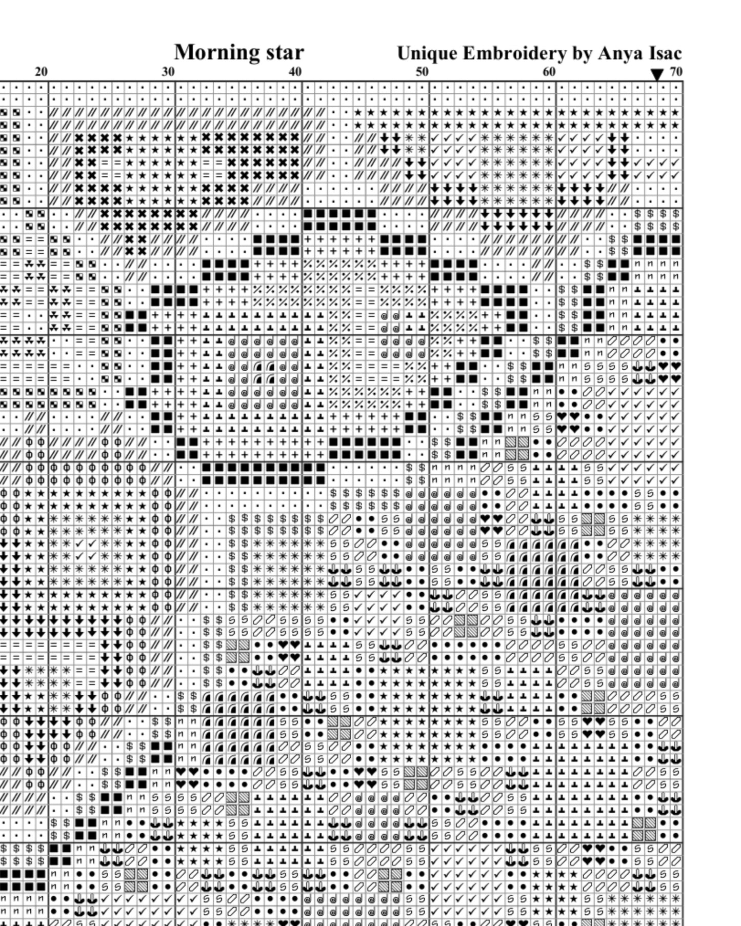 Sampler Cross Stitch - Morning Star, X Stitch Tutorial, Pillow Pattern, DIY Cross Stitch, Double Cross Stitch Pattern, Instant Download