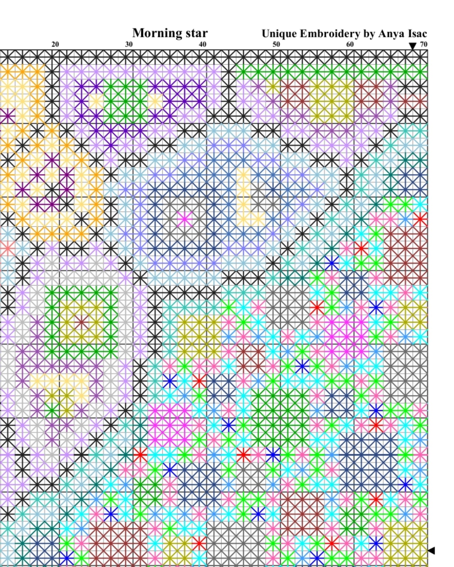 Sampler Cross Stitch - Morning Star, X Stitch Tutorial, Pillow Pattern, DIY Cross Stitch, Double Cross Stitch Pattern, Instant Download