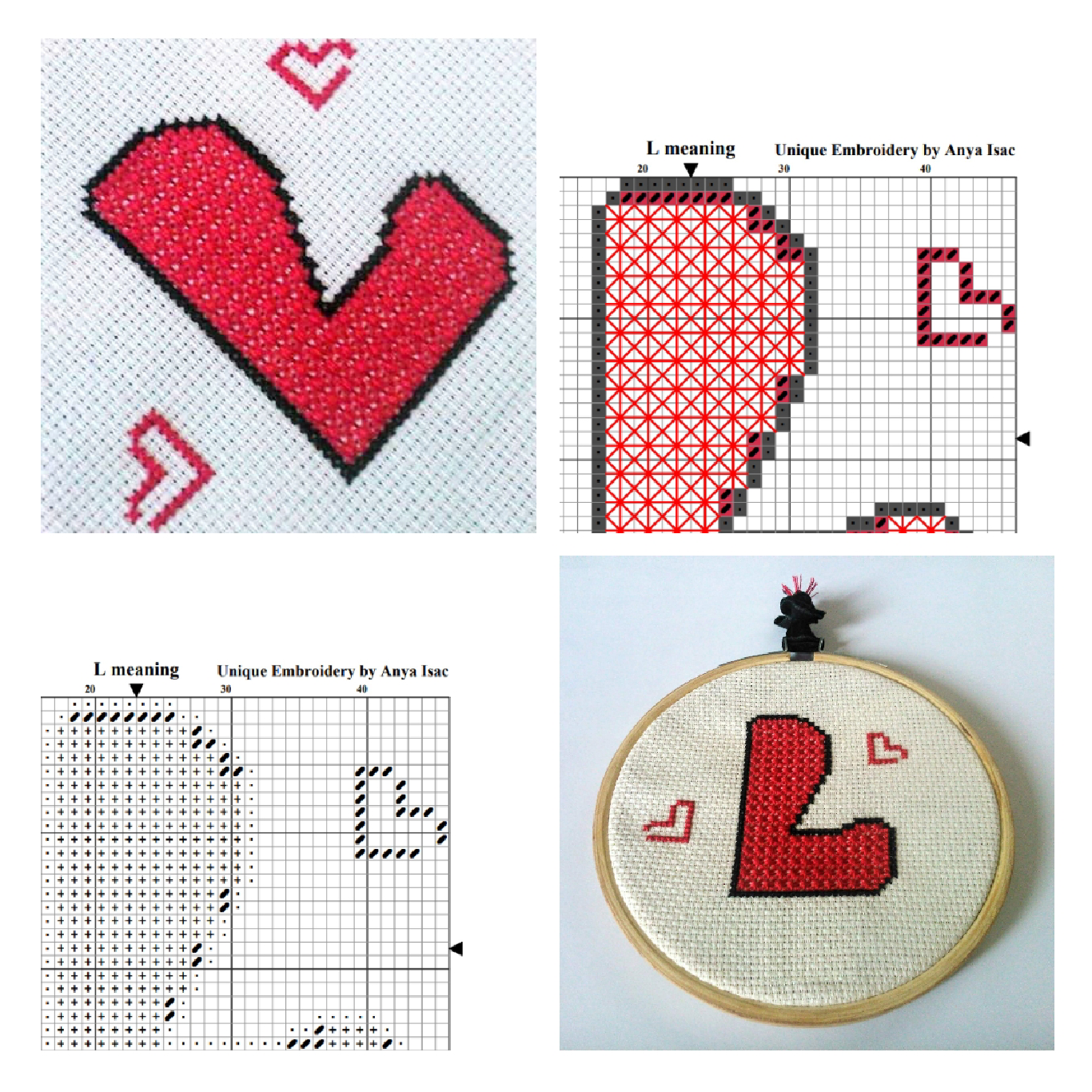 PDF Pattern Double Cross Stitch - Love as L Meaning, DIY Valentine’s Gift, Sampler Cross Stitch, Hand Embroidery PDF, Easy Cross Stitch