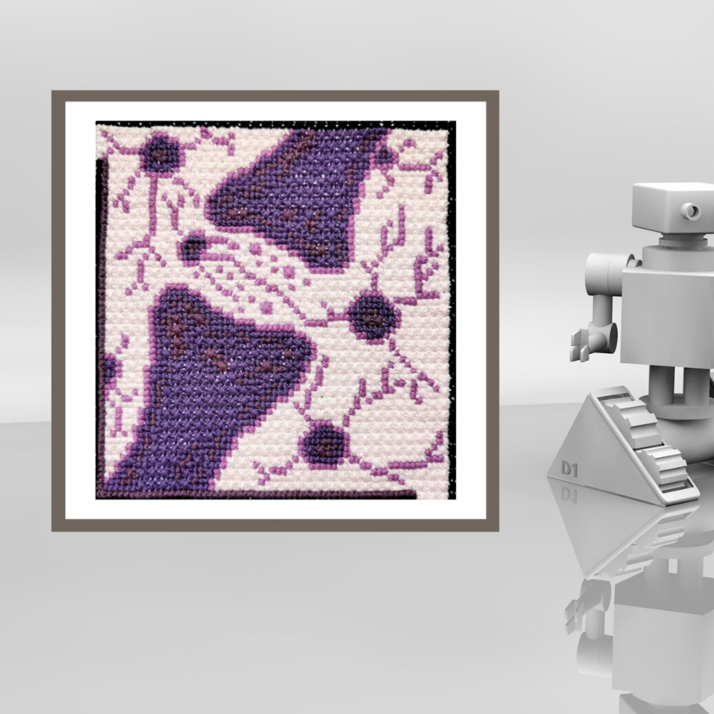 PDF Pattern - Brain Work, Double Cross Stitch Sampler, Brain Art, Science Embroidery, Video Tutorial, Neuro PDF, Instant Download